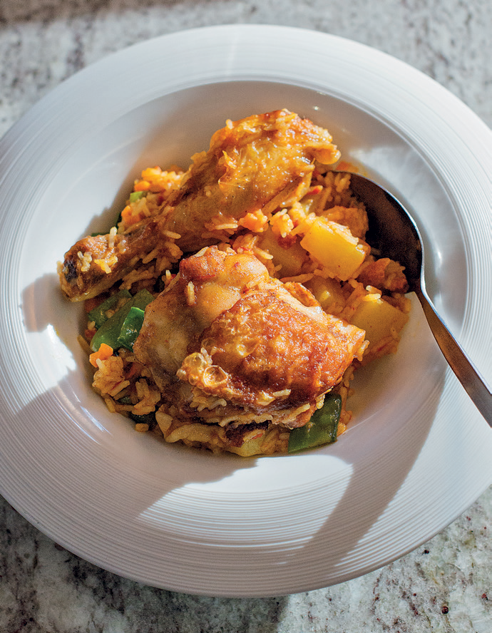 The Restaurant at Waterkloof's chicken paella Woolworths TASTE