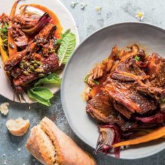 Tender beef shortrib with carrot salad
