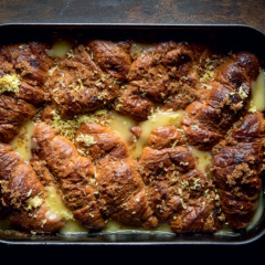 Lemon curd bread-and-butter pudding
