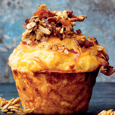 Cheese-and-bacon granola muffins