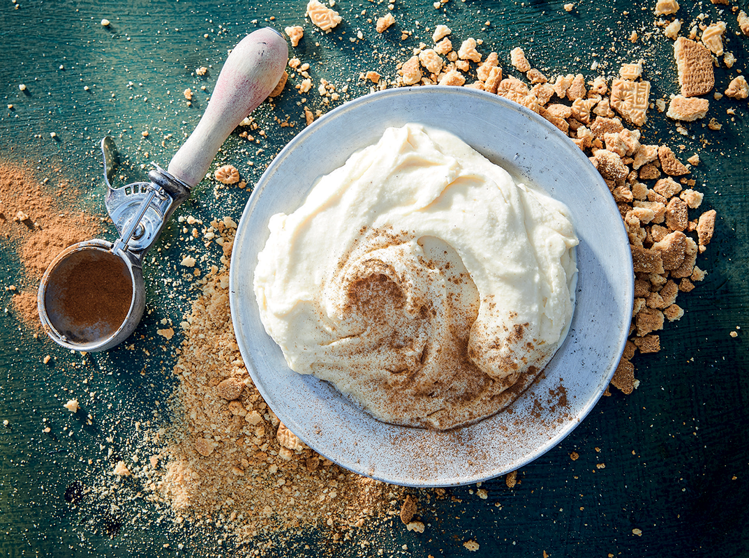 Milktart ice cream with Tennis biscuit crumble Woolworths TASTE