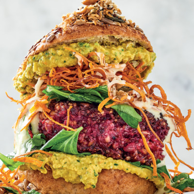 Beetroot-and-quinoa crunch burgers