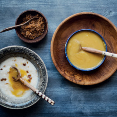 Mielie-meal porridge with maple-butter sauce