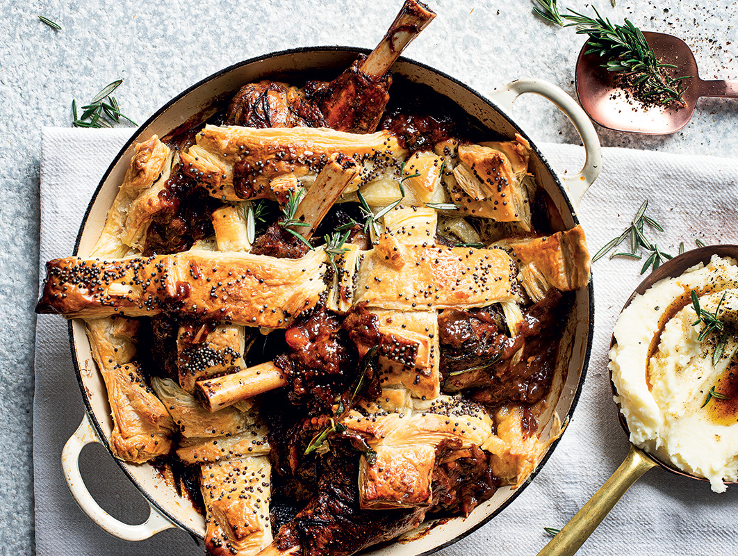 Cheat’s slowcooked lamb shank lattice pie Woolworths TASTE