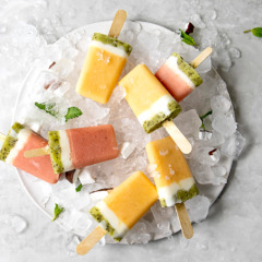 Melon-and-coconut ice lollies