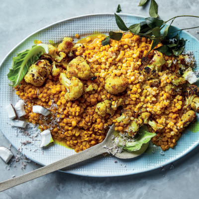 Sunshine dhal with coconut and cauliflower