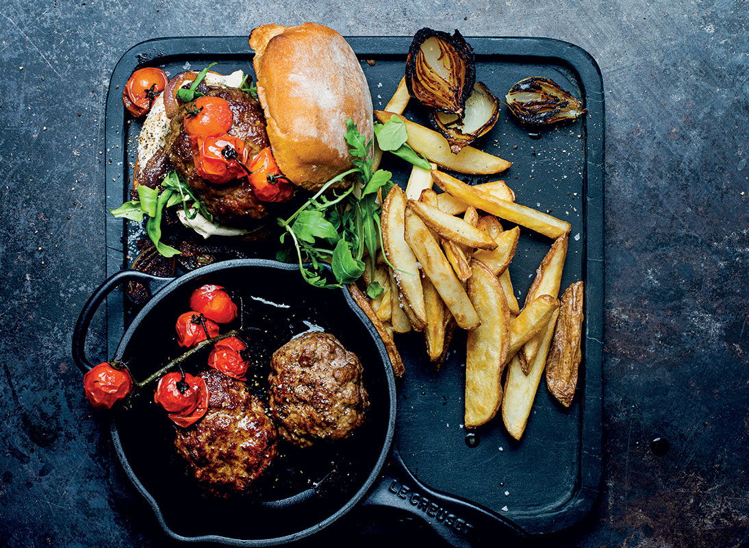 Virgil Kahn’s Beef Burger & Hand-Cut Chips recipe | TASTE