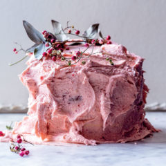 Strawberry-and-cream yoghurt cake