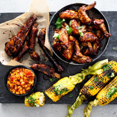 The Lazy Makoti’s sticky ribs, chakalaka and plaited corn