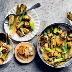 Baked fennel and leeks with gnocchi