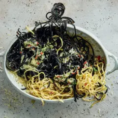 Spaghetti and Squid in Squid Ink Sauce Recipe