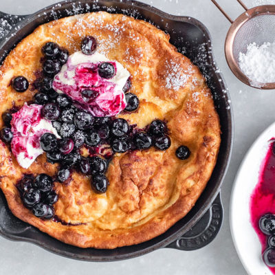 Introducing your new favourite weekend treat: a blueberry Dutch baby.