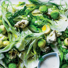 Avocado, chicory and fennel slaw with mint and feta