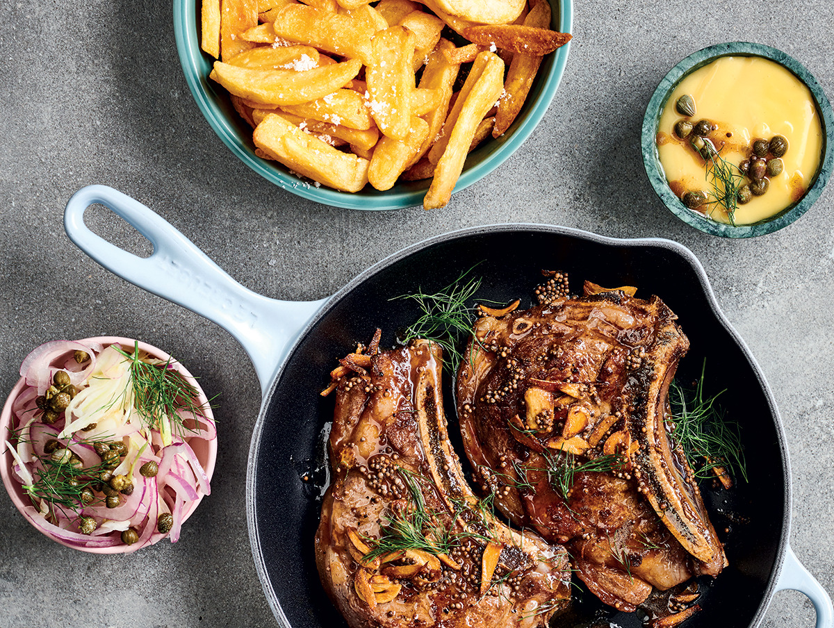 Thickcut sirloin steaks with Hollandaise, fennel, red onion and capers Woolworths TASTE