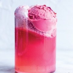 Berry-and-rose sorbet floats