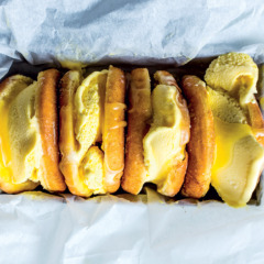 Lemon curd doughnut sandwiches