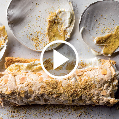 Watch: Abi's caramel meringue roulade
