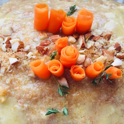 Lemon Glazed Carrot Cake with Toasted Almonds