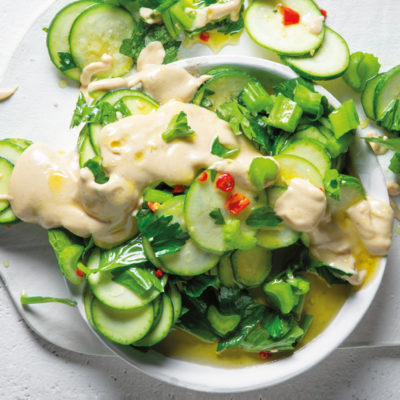 Quick pickled baby marrow-and-cashew salad