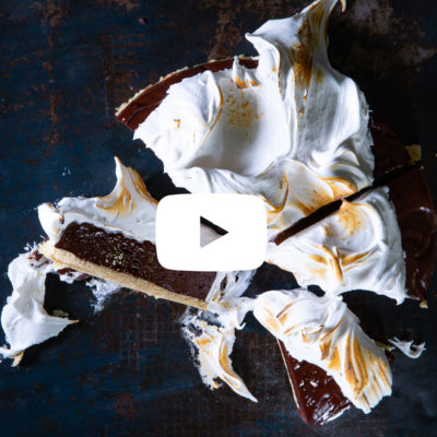 Watch: chocolate meringue tart