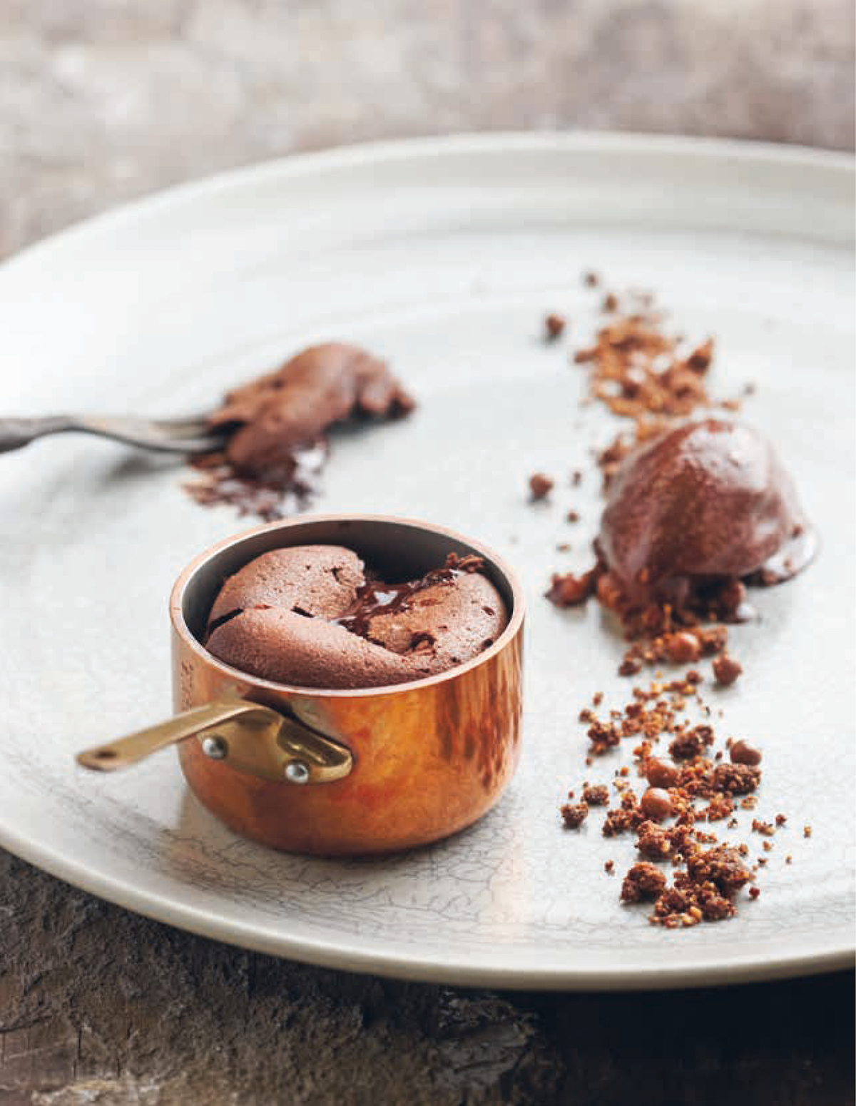 Liam Tomlin's warm chocolate fondant with chocolate sorbet