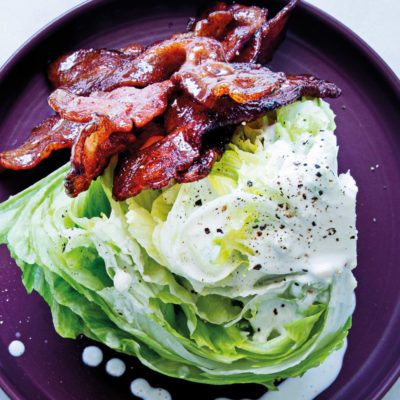 Wedge salad with maple bacon