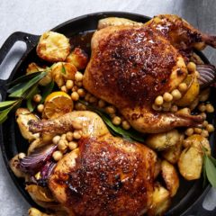 Chorizo-stuffed roast chicken