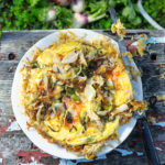 rosti quiche with hot smoked trout and horseradish cream
