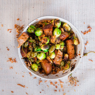 Crunchy fried Brussels sprouts