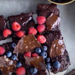Three-ingredient chocolate brownies