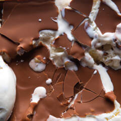 Chocolate crack shell for ice cream