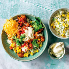 Tex-Mex spiced turkey mince with corn-and-coriander rice