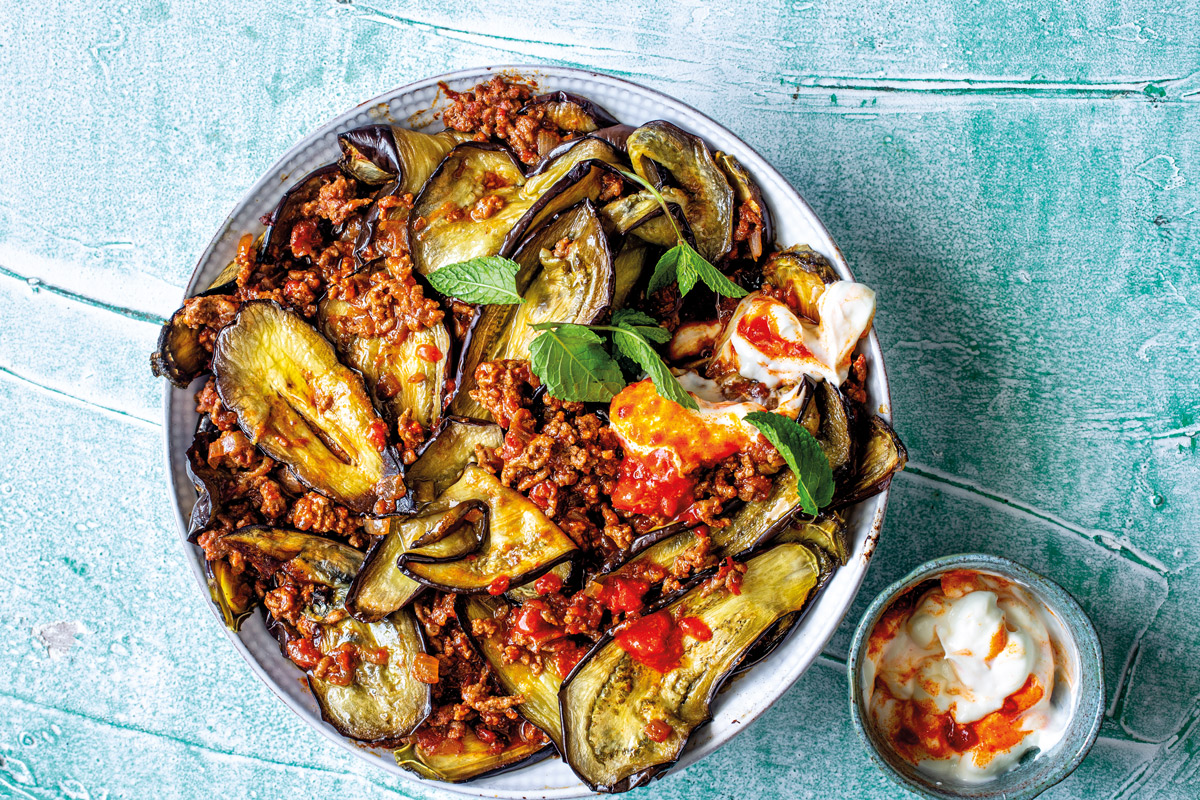 Harissa lamb & brinjal bake recipe | Woolworths TASTE