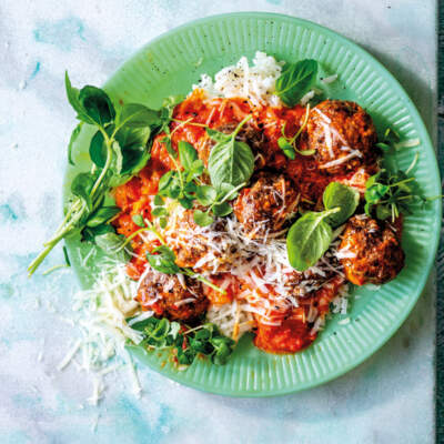Ostrich-and-ricotta meatballs
