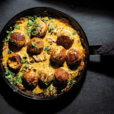 Chicken meatballs in a creamy sauce