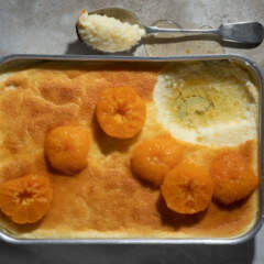 Baked ClemenGold sago pudding