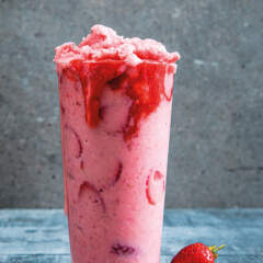 Frozen strawberry lassi