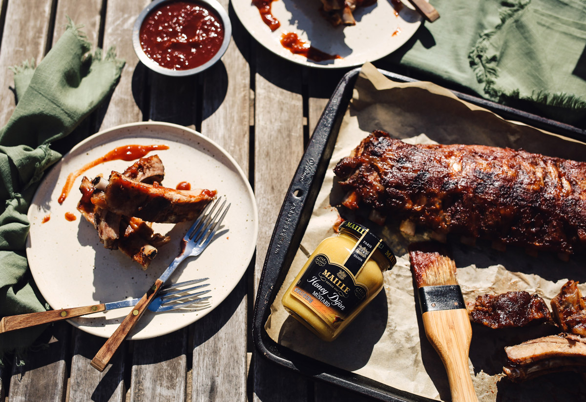 Maille dijon bourbon BBQ ribs recipe | Woolworths TASTE