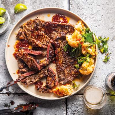 Shisanyama-style chuck with harissa cauliflower salad