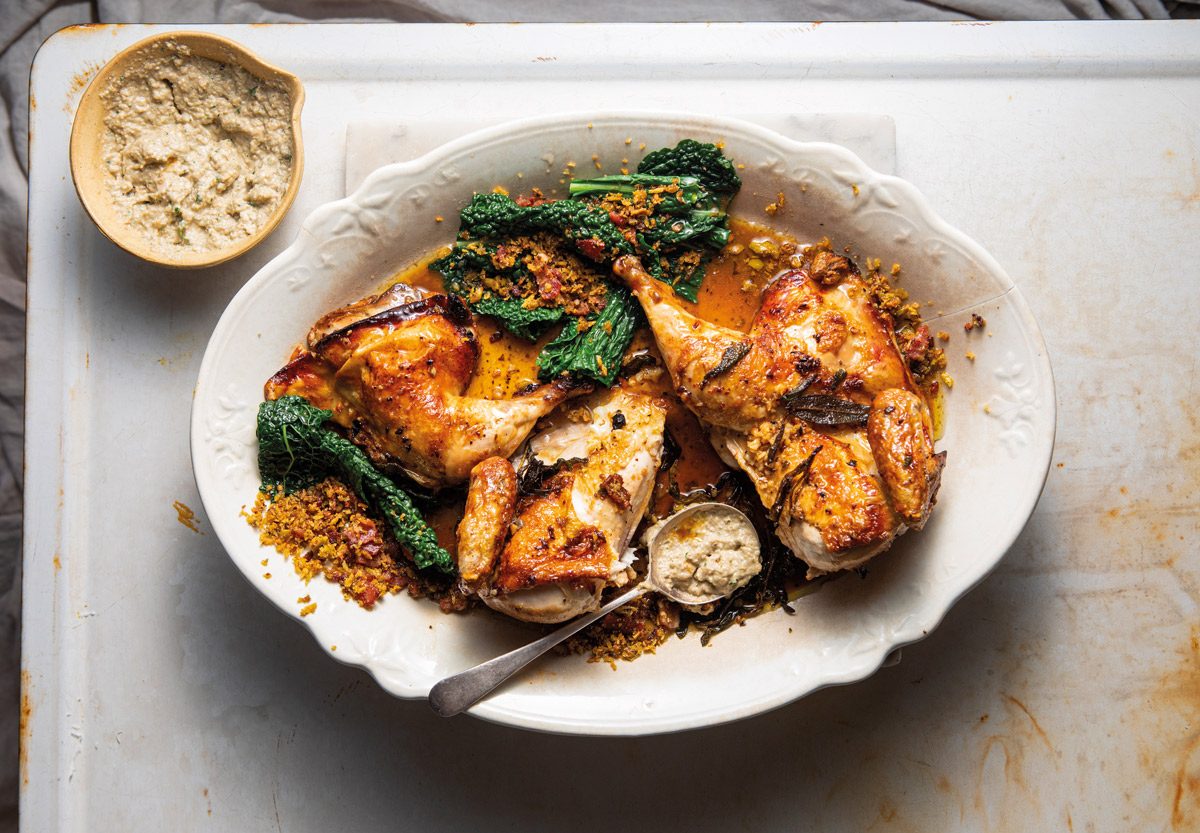 Verjuice-roasted chicken