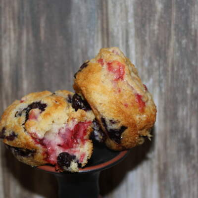 Blueberry and strawberry muffins