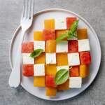 melon and watermelon chess salad