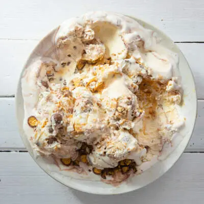 3-Ingredient Choc Caramel Chuckles Ice Cream | Woolworths Taste