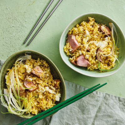 Golden fried rice with duck