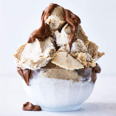 Refined-sugar free pistachio-tahini date ice cream