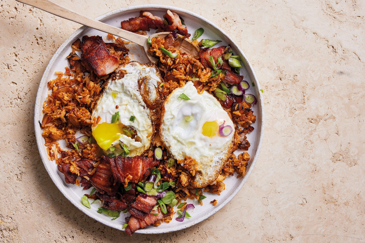 Bacon-and-egg chipotle fried rice