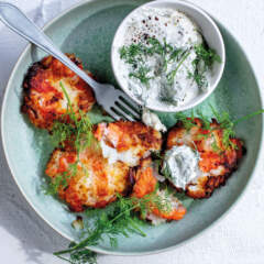 Smoked trout fish cakes