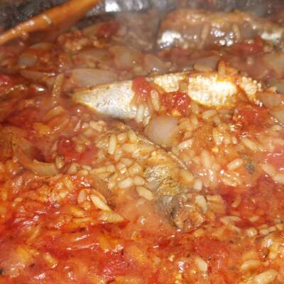 Baked Spanish Paella with Pilchards