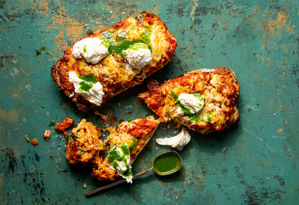 Giant bhisto and cheese toasts