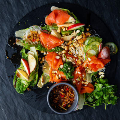 Cold-smoked trout with Asian-style dressing